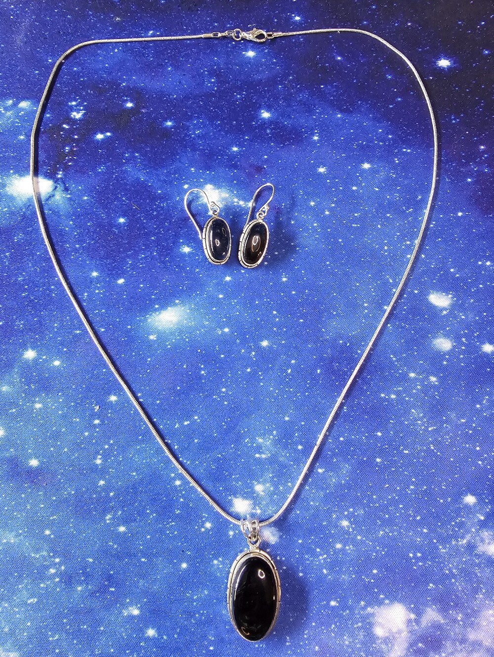 Smokey Quartz Pendant Necklace and Earrings Set